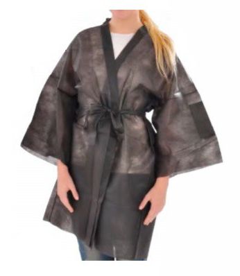 Kimono Desechable Negro Paquete 10 unidades